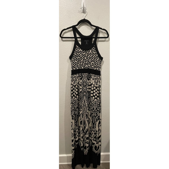 ATHLETA Geometric Black Print Maxi Dress - Picture 1 of 3